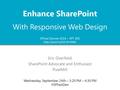 With Responsive Web Design Eric Overfield SharePoint Advocate and Enthusiast PixelMill Enhance SharePoint SPFest Denver 2014 – SPT 205