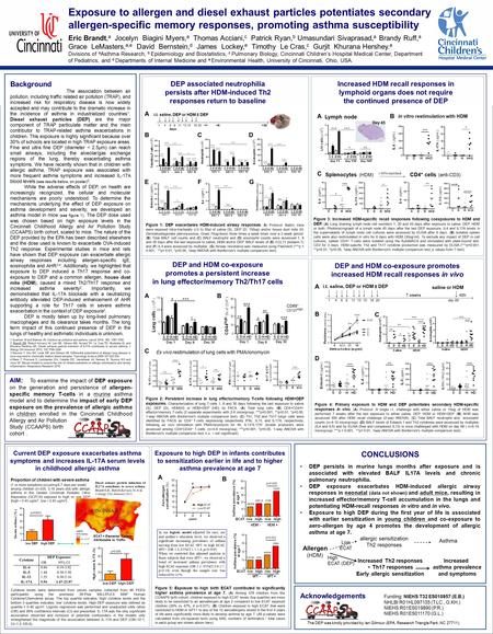 Background The association between air pollution, including traffic related air pollution (TRAP), and increased risk for respiratory disease is now widely.