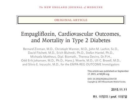 2015.11.11 R1. 이정미 / prof. 이상열. INTRODUCTION Type 2 diabetes is a major risk factor for cardiovascular disease The presence of both type 2 diabetes and.