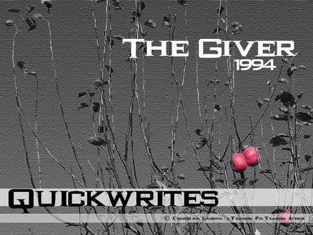  Write “Quickwrites” at the top of the page.  Draw a line halfway down by the hole, splitting your page in two.  You have 5 minutes to write ½ a page.