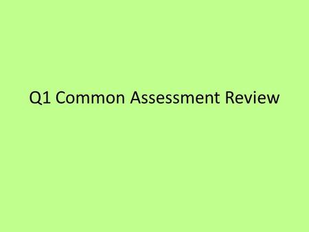 Q1 Common Assessment Review. 1.) Which of the following would be considered an observation? a.) Cows and deer compete for the same food source b.) A man.