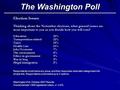 The Washington Poll Overall sample = 600 registered voters, +/- 4.0%. Respondents could name any issue, and their responses were later categorized into.