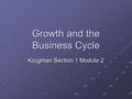 Growth and the Business Cycle Krugman Section 1 Module 2.