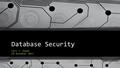 Database Security Carl J. Hoppe 20 November 2013.