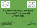 It's About Process: Streamline Teaching Processes with Google Apps Daniel Rezac, GTA, CO '09 Technology Instructor Fremont Middle School