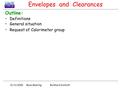 21/11/2002 Muon MeetingBurkhard Schmidt Envelopes and Clearances Outline: Definitions General situation Request of Calorimeter group.