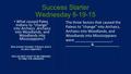 Success Starter Wednesday 8-19-15 What caused Paleo Indians to “change” into Archaics,Archaics into Woodlands, and Woodlands into Mississippians? (the.