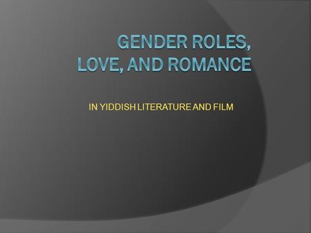 IN YIDDISH LITERATURE AND FILM. Yiddle With His Fiddle (1936) Polish-American production. Directed by Joseph Green and Jan Nowina-Przybylski. Starring.