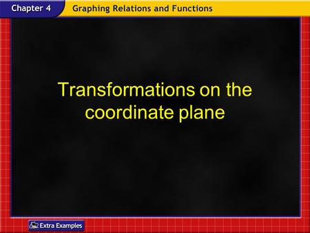 Transformations on the coordinate plane. Vocabulary Transformations – Movements of geometric figures Pre-image – The position of the image before the.