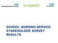 SCHOOL NURSING SERVICE STAKEHOLDER SURVEY RESULTS.