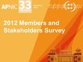 2012 Members and Stakeholders Survey. APNIC Planning Process Member Survey Operational Plan Membership EC Secretariat Strategy / Activity Plan Budget.