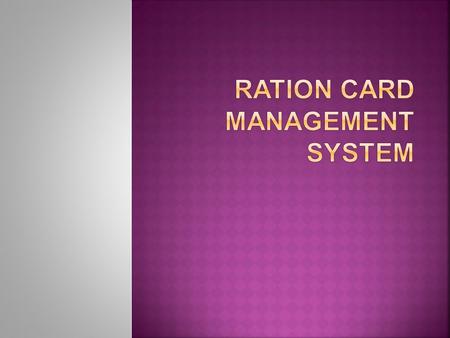 RATION CARD MANAGEMENT SYSTEM