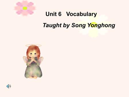 Taught by Song Yonghong Unit 6 Vocabulary. A:Which is your favourite pet? B:Fish/Cats/…. A:Why do you like your pet? B:Because I like watching it swim.