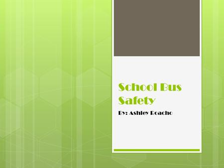 School Bus Safety By: Ashley Roacho. Riding the school bus comes with a lot of responsibility! We must make sure that we know all the rules when riding.