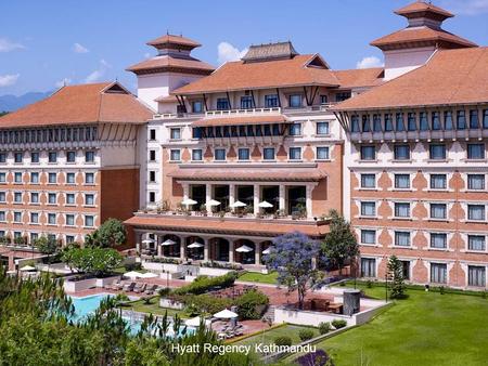 Hyatt Regency Kathmandu. Hyatt Regency Kathmandu is a premier urban resort hotel situated six kilometres from the city centre of Kathmandu and is only.