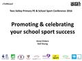 ♯ TVPEConf Tees Valley Primary PE & School Sport Conference 2016 Anne Vickers Neil Young Promoting & celebrating your school sport success.