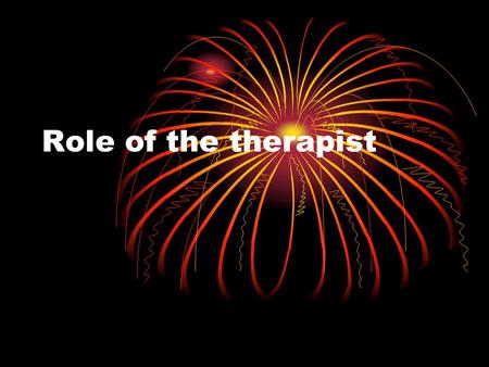 Role of the therapist. Role of the sports massage therapist The sports massage therapist has a varied job: preparing athletes for competition, helping.