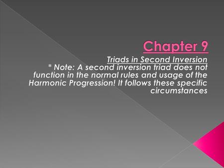  Bass Arpeggiation- The bass moves down so that the notes outline a chord. A I6/4 chord will be needed to achieve the arpeggiated bass.  Melodic Bass-