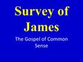 Survey of James The Gospel of Common Sense. Song Numbers.