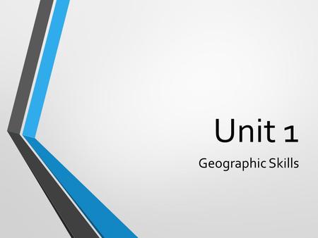 Unit 1 Geographic Skills. Globes and Maps A globe is a scale model of the Earth that presents the most accurate depiction of geographic information.