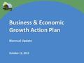 Business & Economic Growth Action Plan Biannual Update October 13, 2015.