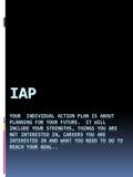 Making your IAP Front Page – Create a front page for your Individual Action Plan (IAP). This can be creative to reflect your personality/career aims.