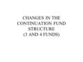 CHANGES IN THE CONTINUATION FUND STRUCTURE (3 AND 4 FUNDS)