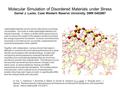 Molecular Simulation of Disordered Materials under Stress Daniel J. Lacks, Case Western Reserve University, DMR 0402867 Lightweight materials can be used.