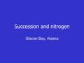 Succession and nitrogen Glacier Bay, Alaska. Glacier Bay National Park, Alaska NASA/Landsat ETM+