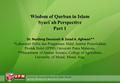 Wisdom of Qurban in Islam Syari`ah Perspective Part 1 Dr. Nurdeng Deuraseh & Zeiad A. Aghwan** *Laboratori Polisi dan Pengurusan Halal, Institut Penyelidikan.