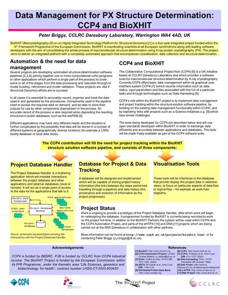 Project Database Handler The Project Database Handler is a brokering application which will mediate interactions between the project database and other.