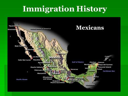 Immigration History Mexicans. Immigration Controversies “It is not better for America to do nothing about an immigration system that hurts families, hampers.