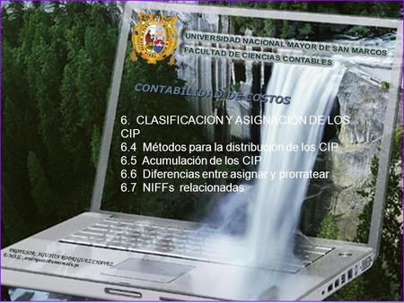 6. CLASIFICACION Y ASIGNACIÒN DE LOS CIP