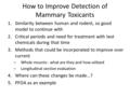 How to Improve Detection of Mammary Toxicants 1.Similarity between human and rodent, so good model to continue with 2.Critical periods and need for treatment.