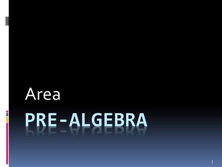 1 Area. Vocabulary  Area—The number of square units needed to cover a surface enclosed by a geometric figure.  Base—Any side of a parallelogram or triangle.