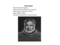 Hemingway Who-Ernest Hemingway What-American author and journalist Where-Born in Oak Park, Illinois When-1899 to 1961 Why-He influenced 20 th Century fiction.