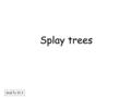 Splay trees Go&Ta 10.3. How do you organize your world?