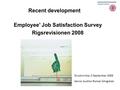 Employee’ Job Satisfaction Survey Rigsrevisionen 2008 Recent development Druskininkai, 5 September 2008 Senior Auditor Roman Śmigielski.