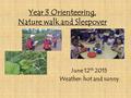 Year 3 Orienteering, Nature walk and Sleepover June 12 th 2015 Weather: hot and sunny.