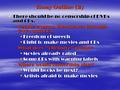 Essay Outline (2)  There should be no censorship of DVDs and CDs. –People express themselves through DVDs and CDs.  Freedom of speech  Right to make.