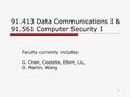 1 91.413 Data Communications I & 91.561 Computer Security I Faculty currently includes: G. Chen, Costello, Elbirt, Liu, D. Martin, Wang.