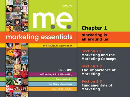 Section 1.1 Marketing and the Marketing Concept Chapter 1 marketing is all around us Section 1.2 The Importance of Marketing Section 1.3 Fundamentals of.