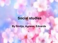 Social studies By Sintija, Agnese, Edvards. Economics How to organize events Healthy lifestyle Interesting themes.