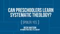 Systematic Theology An organized approach to studying God Defining a language that we use to speak about God and his Word. Creating building blocks for.