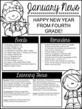 HAPPY NEW YEAR FROM FOURTH GRADE! 1/12-Reading Snapshot #4 1/13-Early Release at 1 pm 1/14-Family Fitness Night 1/15-Attendance Celebration 98% or higher.