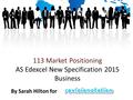 113 Market Positioning AS Edexcel New Specification 2015 Business