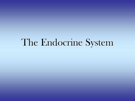 The Endocrine System. Major Glands of the Endocrine System Pituitary Gland –Anterior and Posterior Pineal Gland Hypothalamus Thyroid Gland Parathyroid.