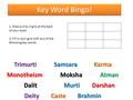 Key Word Bingo! 1. Draw a 3 by 3 grid at the back of your book. 2. Fill in your grid with any of the following key words: TrimurtiSamsaraKarma MonotheismMoksha.