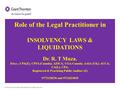 © 2010 Grant Thornton International. All rights reserved. Role of the Legal Practitioner in INSOLVENCY LAWS & LIQUIDATIONS Dr. R. T Muza. DAcc.; CPA(Z);