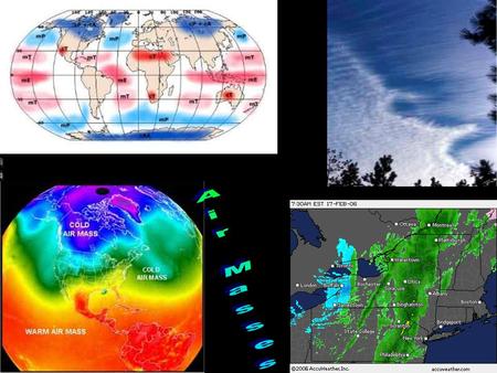 Air masses are classified based on their and amount of.